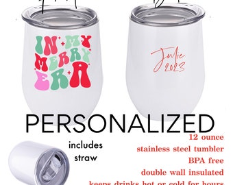 In My MERRY ERA Tumbler | Personalized Tumbler with Any Name | Christmas Tumbler | Personalized Christmas Era Gift | Ships Fast and Free