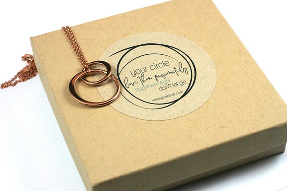 Silver Daughter of My Heart Necklace /• Step Daughter Gift /• Circle Necklace /• Daughter of Boyfriend /• Daughter Gift Card /• Two Connecting Circles