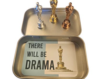 OSCAR Statues - Oscar Hinge Heads, Theater Home Decor, Set of 3, Metallic Finishes