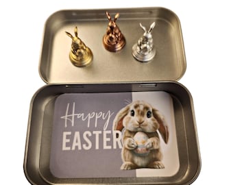 EASTER Bunny - EASTER BUNNY Hinge Heads, Magnetic Resin Figures, Set of 3