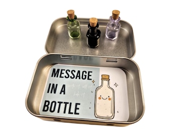 MESSAGE BOTTLES - Three Hinge Head Decorative Toppers, Magnetic Door Hinge Decor, Hinge Topper Set, Write It -Roll It - Hide It Magnetic Fun