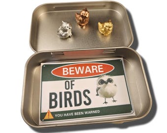 BIRD Hinge Heads | Set of 3, Painted Metallic Finishes, Resin Minis