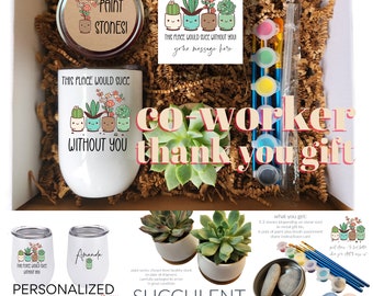 Coworker Gift Box | Coworker Thank You, Succulent Gift, Personalized Tumbler Gift Box, Office Thank You, Assistant Gift, Thank You Gift Box