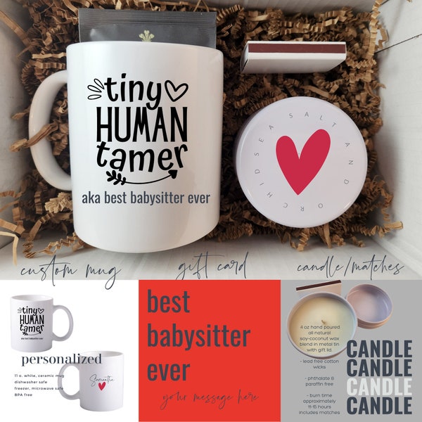 BABYSITTER Gift Box | Babysitter Summer Gift | Custom Mug Sitter | Babysitter Thank You | Nanny Gift Box | Nanny Gift Set | Ships FAST