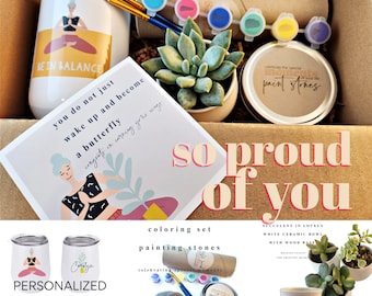 Proud of You Gift | You Did It Gift Box Set | Congratulations Gift Box | Congratulations Succulent | Gift for Her | Graduation Gift