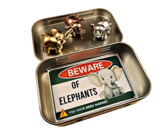 Elephant Hinge Sitters: Metallic Resin Hinge Toppers, Set of 3