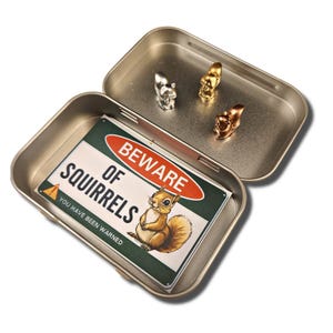 SQUIRRELS - Three Hinge Head Decorative Toppers, Magnetic Door Hinge Decor, Squirrel Hinge Topper, Squirrel Ornamental, Squirrel Gift in Box