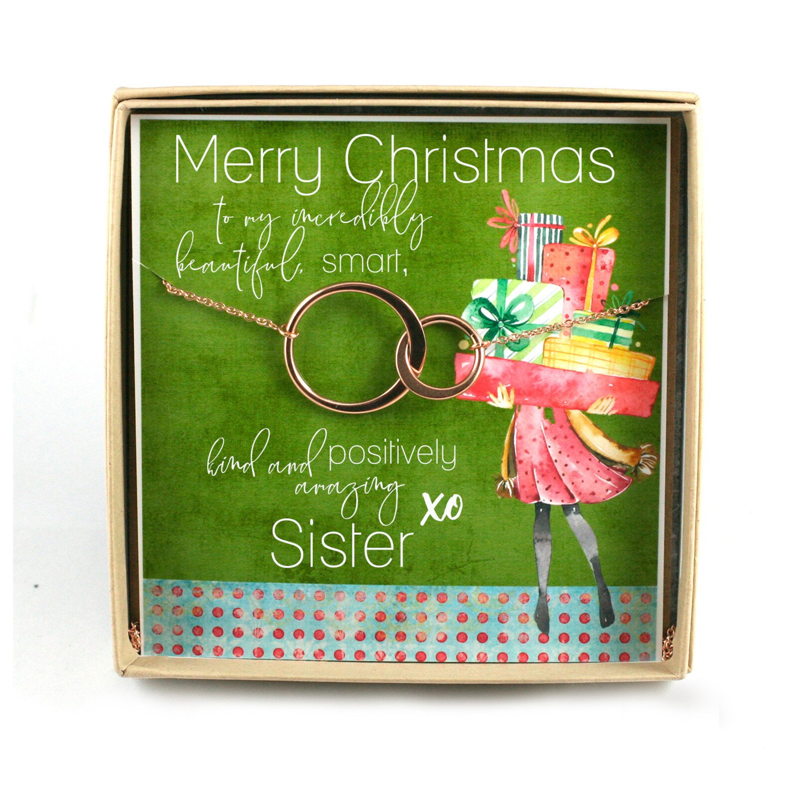 Sister Christmas Gift Xmas Gift Connecting Circle Necklace Etsy