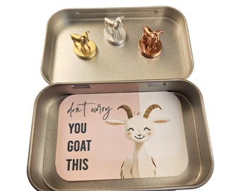 GOATS | GOAT Hinge Heads, Metallic Finish Resin Miniatures - Set of 3