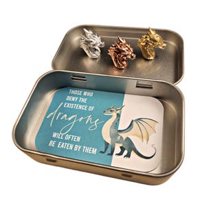 Dragon Hinge Toppers: Metallic Home Decor - Set of 3