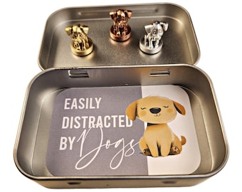DOGS - Three PUPPY Hinge Magnets, Magnetic Door Hinge Decor, Unique Dog Owner Gift, Dog Hinge Toppers, Puppy Magnet Set, Pet Owner Gift