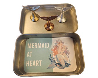 MERMAID Hinge Heads – Mermaid Tail Hinge Magnet Set of 3, Fun Resin Miniatures