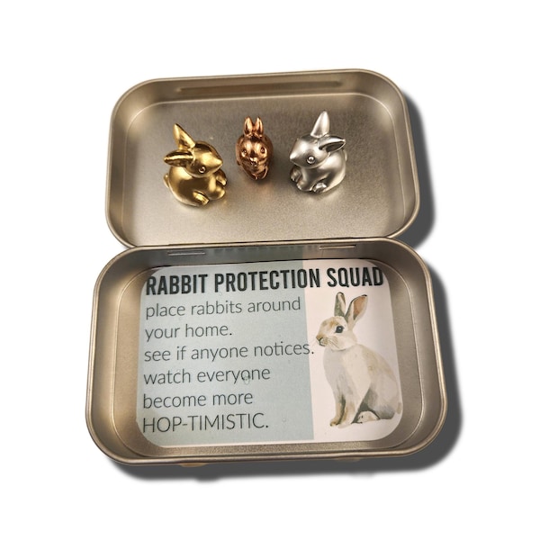 Handpainted Resin RABBIT Hinge Sitters | RABBIT Miniatures, Set of 3