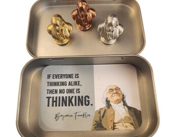 Benjamin Franklin Hinge Sitters - Fun Office Decor, Gift for Historian