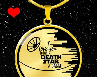 FREE SHIPPING, Star Wars Jewelry for Women Gift, Death Star Circle Pendant Necklace, Mom Gift