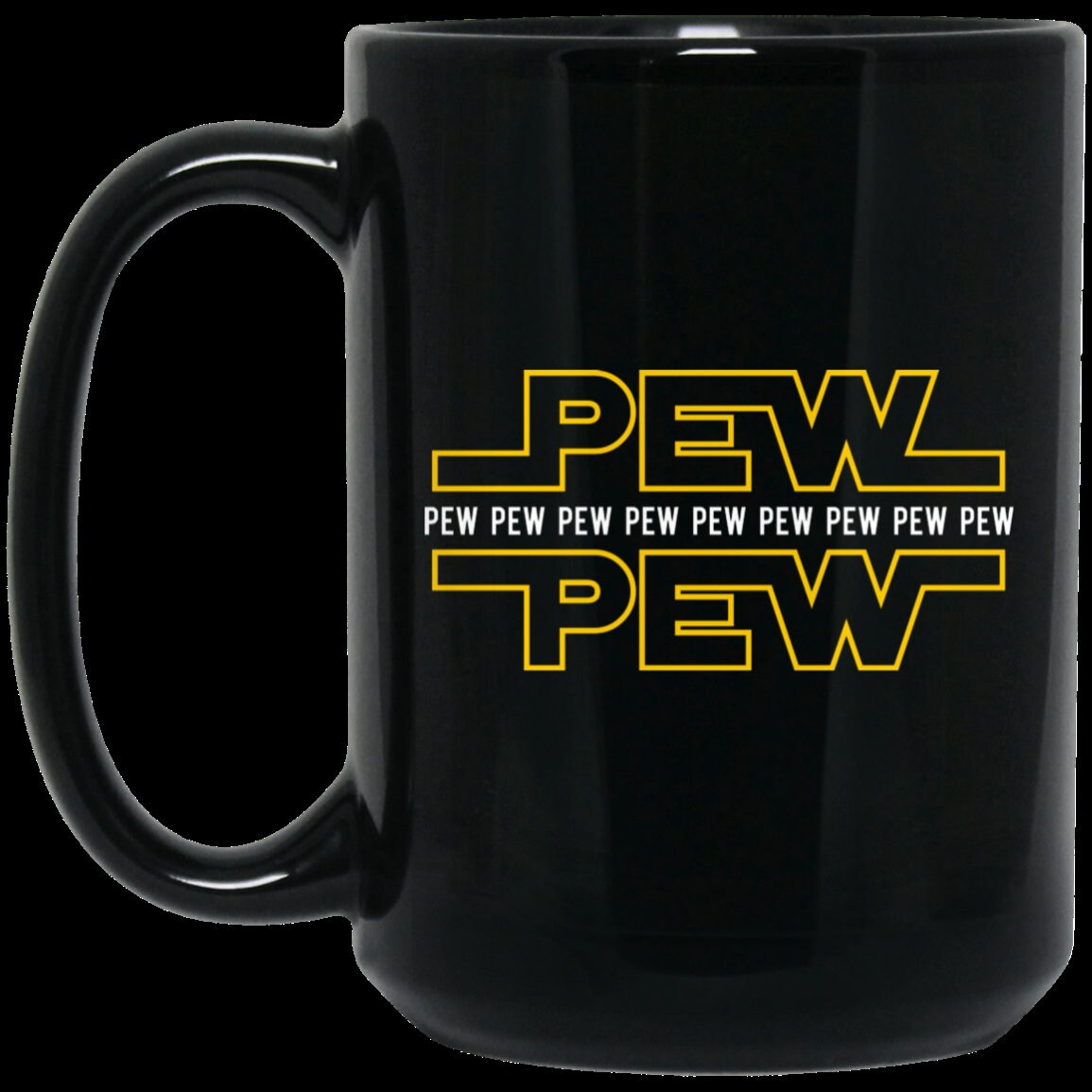 FREE SHIPPING, Star Wars Coffee Mug 11oz & 15oz, Star Wars Gift, Pew Pew  Cup, Star Wars Mug, Star Wars Birthday Gift