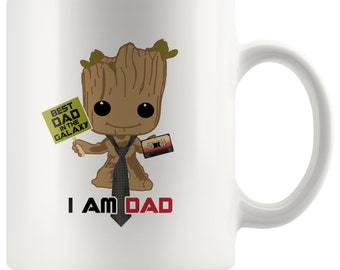 FREE SHIPPING, Groot Mug, I Am Groot Mug, I Am Dad, Gift Mug, Guardians Coffee Mug, Birthday Mug, Groot Cup
