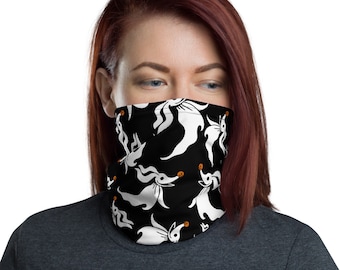 Zero Dog, Ghost Dog, Neck Gaiter, Nightmare Before Christmas, Jack Skellington Dog, Patwork Sally Dog, Face Cover