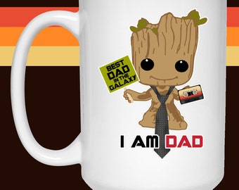FREE SHIPPING, Groot Mug, I Am Groot Mug, 11oz, 15oz, I Am Dad, Gift Mug, Guardians Coffee Mug, Birthday Mug, Groot Cup, Dad Gift, Father
