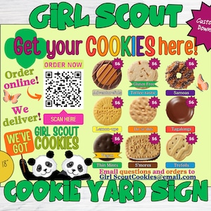 2025 Girl Scout Cookie Yard Sign Template - Little Brownie Bakers