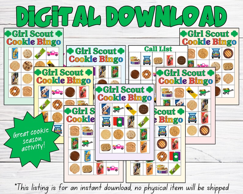 Girl Scout Cookie Bingo Game - Etsy