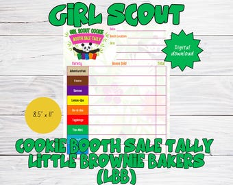 2025 Girl Scout Cookie Booth Sale Tally – Digital Download - Little Brownie Bakers (LBB)