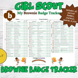 Girl Scout Brownie Badge Tracker - Printable Digital Download
