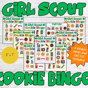 Girl Scout Cookie Bingo Game - Etsy