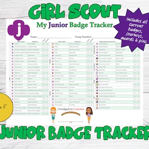 Girl Scout Junior Badge Tracker - Printable Digital Download