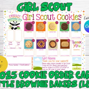 Girl Scout 2025 Cookie Programm Bestellkarte - LBB