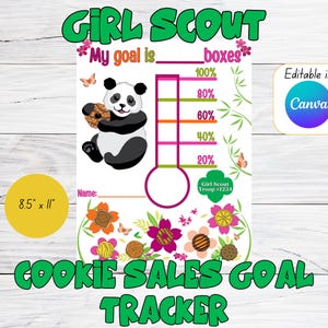 2025 Girl Scout Cookie Sales Goal Tracker - Personalize with Your Troop Number!