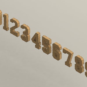 3D Numbers 30 [cm] - for laser cut - cnc files (DXF) Vector - Digital files / Tetaro Mecánico