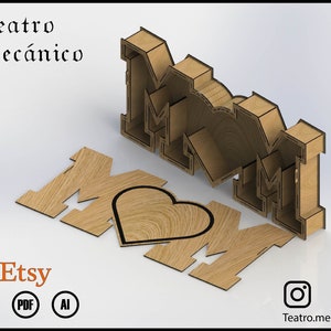 MOM BOX-pudełko upominkowe do cięcia laserowego-3 rozmiary-pliki CNC (DXF) wektor-cyfrowe Instant Download