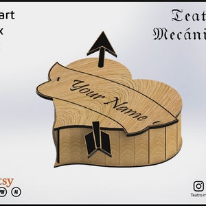 Heart Box V3-pudełko upominkowe do cięcia laserowego-pliki CNC (DXF) wektor-cyfrowe natychmiastowe pobieranie