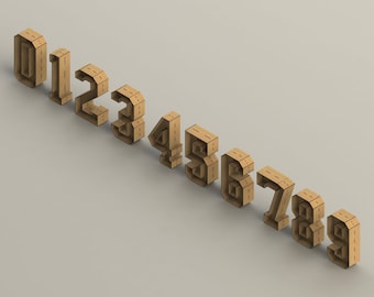 3D Numbers - for laser cut - cnc files (DXF) Vector - Digital Instant Download / Tetaro Mecánico