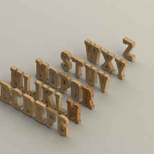 3D block alphabet - for laser cut - cnc files