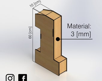 GIFT BOX - 3D NUMBERS 60 [centimeters]