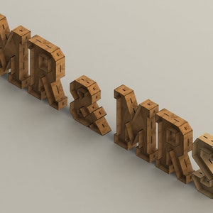 Alphabet 3D – 80 [cm] bis hoch – für Laserschnitt – CNC-Dateien (DXF) Vektor, digitaler Sofort-Download