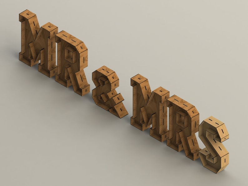 Alphabet 3D 80 cm to High for Laser Cut Cnc Files DXF Vector, Digital