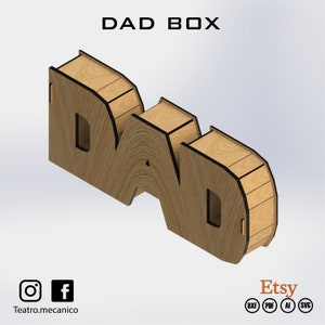 DAD BOX - Gift Box for laser cut - cnc files (DXF) Vector - Digital Instant Download