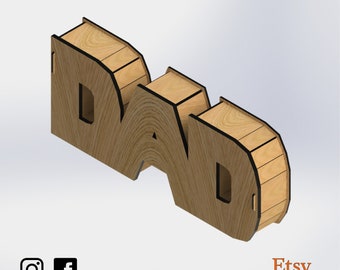 DAD BOX - Gift Box for laser cut - cnc files (DXF) Vector - Digital Instant Download