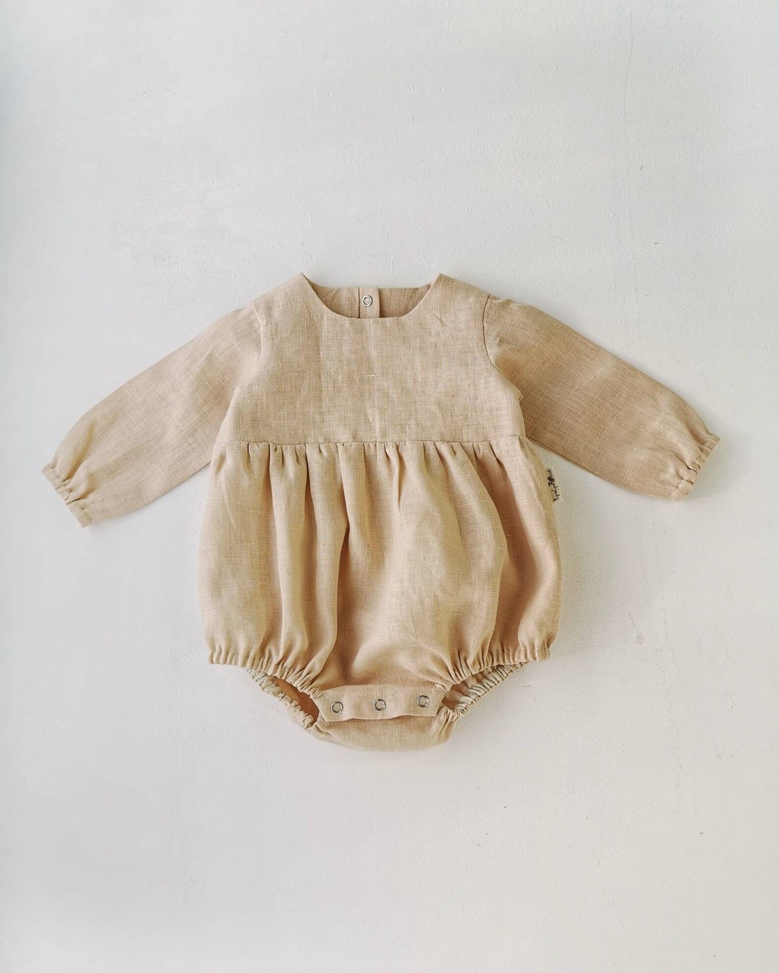 Cream brulee baby romper Linen baby romper Linen bodysuit Etsy