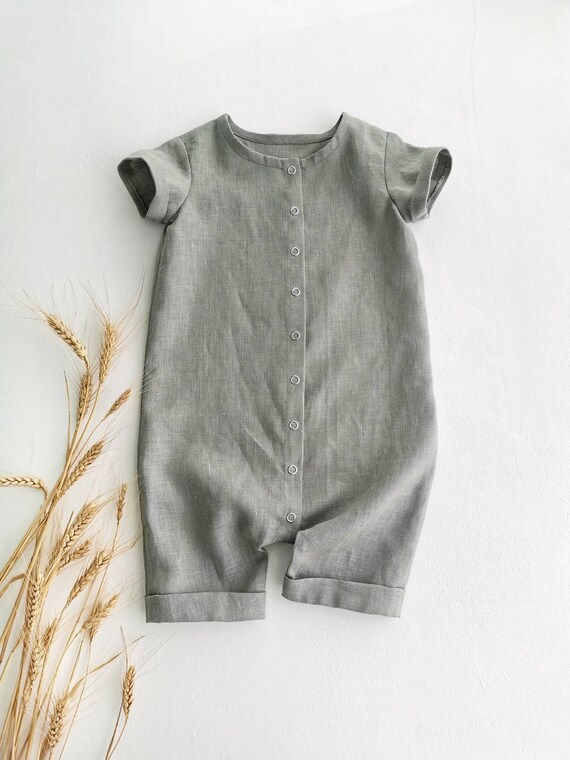 olive baby romper