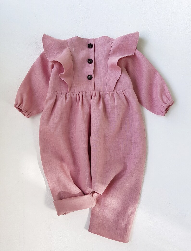Powder baby jumpsuit Linen overall for children Boho baby Etsy