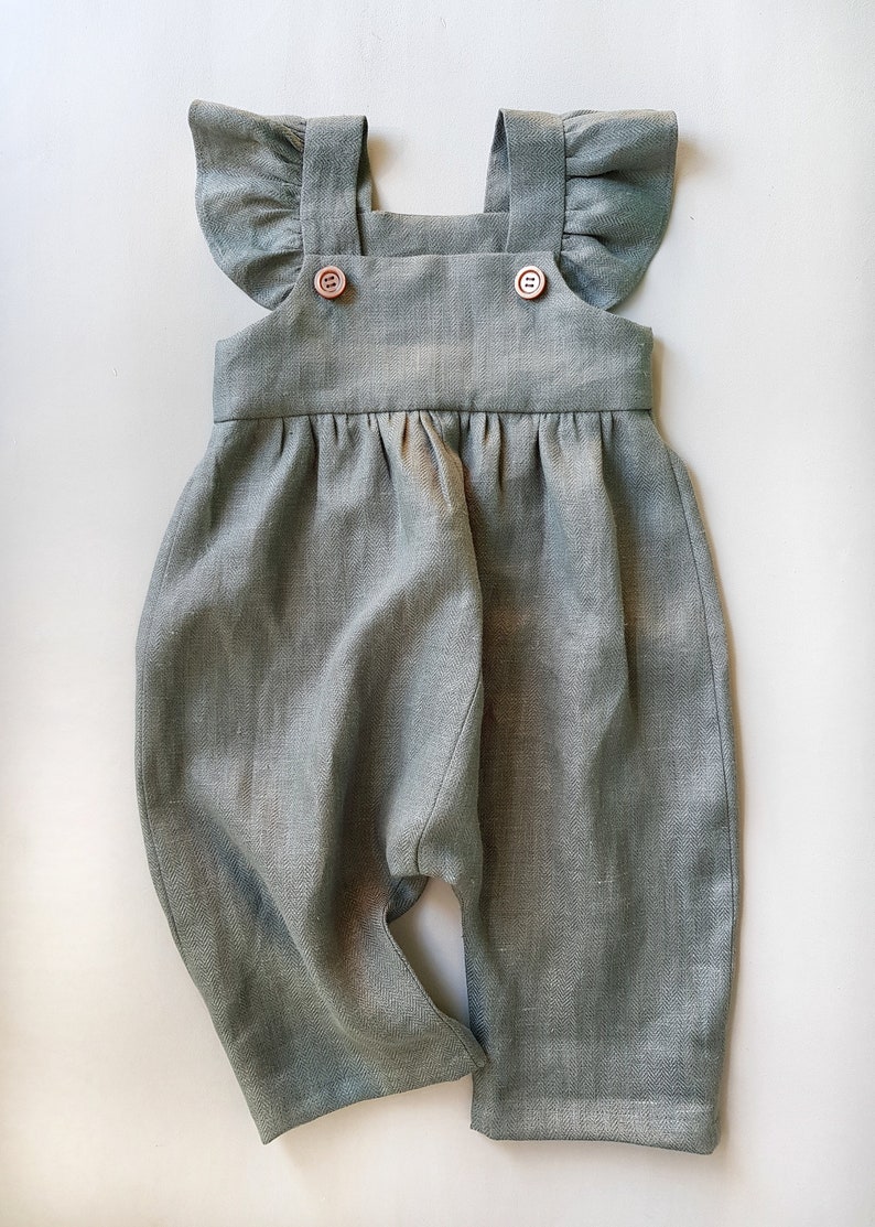 girls linen overalls