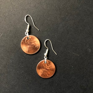 Lucky Penny Handmade Customizable Earrings, Coin Jewelry, Birthday, Anniversary, Graduation, Personalized Earrings