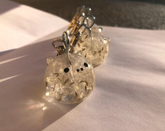 Handmade Animal Resin Keychain, Dandelion Seeds, Bag Charm