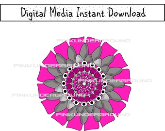 Clipart Hot Pink Flower Painting JPG PNG artwork Vector Web Print and cut Instant download graphic files cricut shirt designs downloads