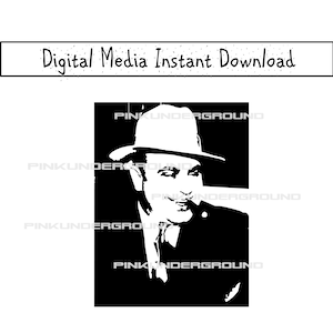 Al Capone Vector Art: Grafica gangster mafioso (SVG, PNG, JPG) (Download digitale)