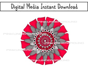 Clipart Red Flower Colorful Painting JPG PNG artwork Vector Web Print and cut Instant download graphic files cricut shirt designs downloads